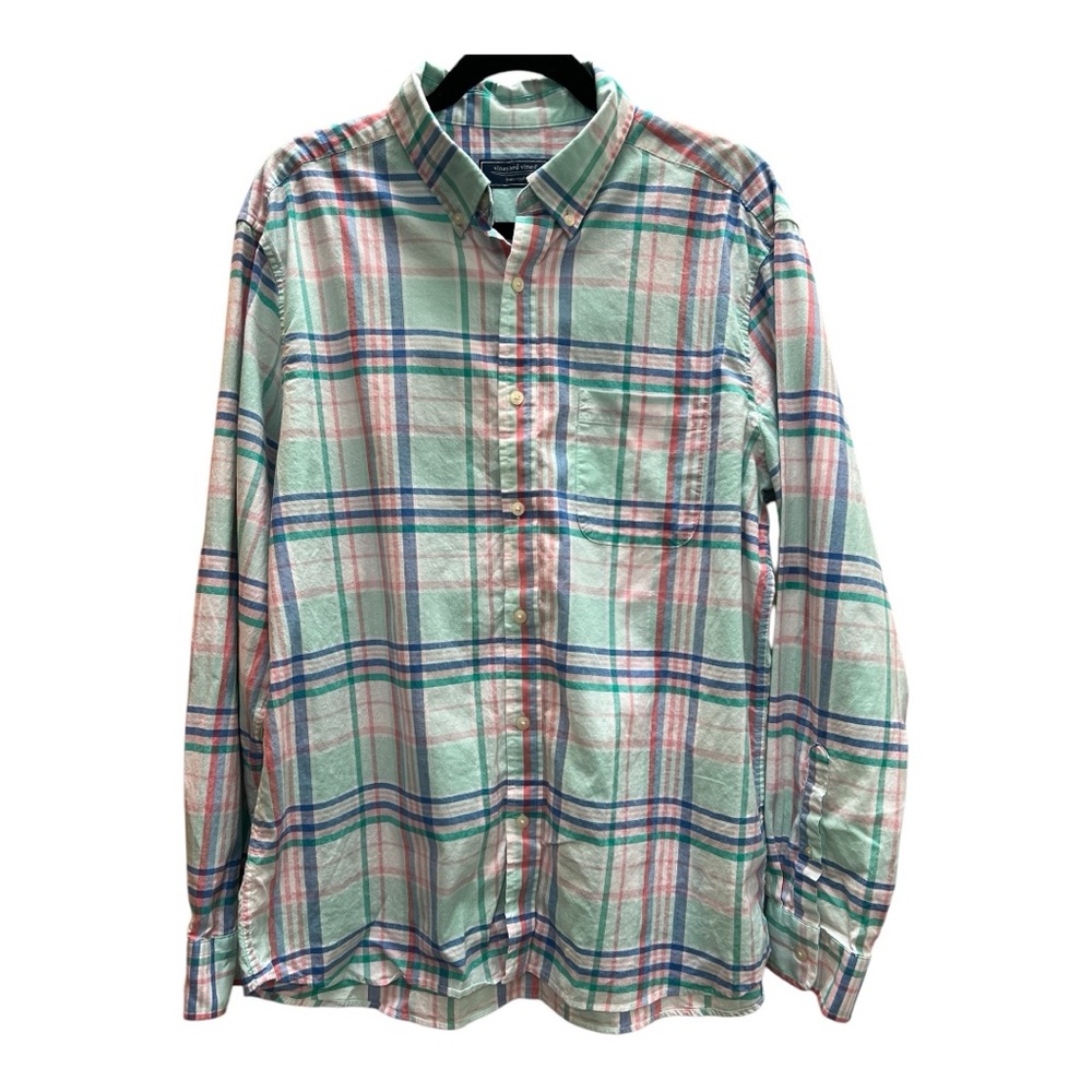 Vineyard Vines Men’s Pastel Plaid Shirt Large